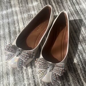 NEW Kurt Geiger Iridescent Flats with Jewel Bow